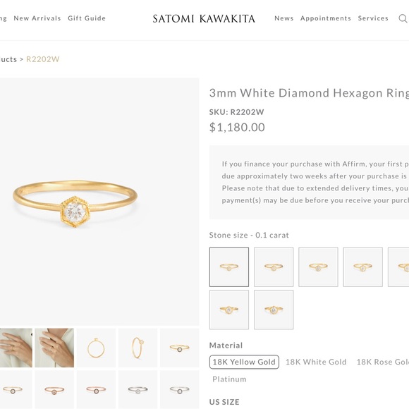 💛SOLD💛 Satomi Kawakita hexagon diamond solitaire ring ⚜️DO NOT BUY⚜️ - Picture 6 of 9